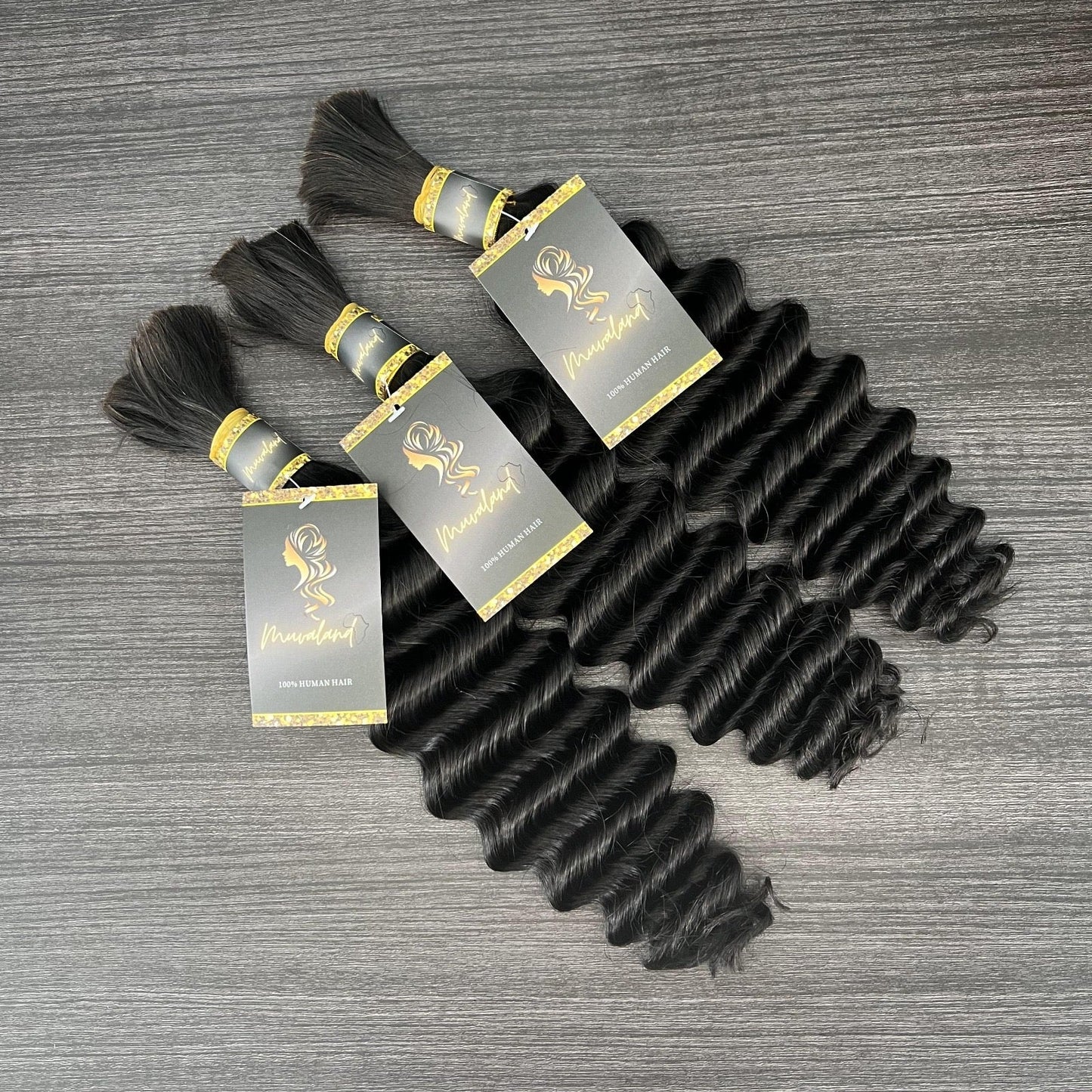 3 Bundle Deal Human Hair MuvaCurlz Bulk Hair *Natural Color*