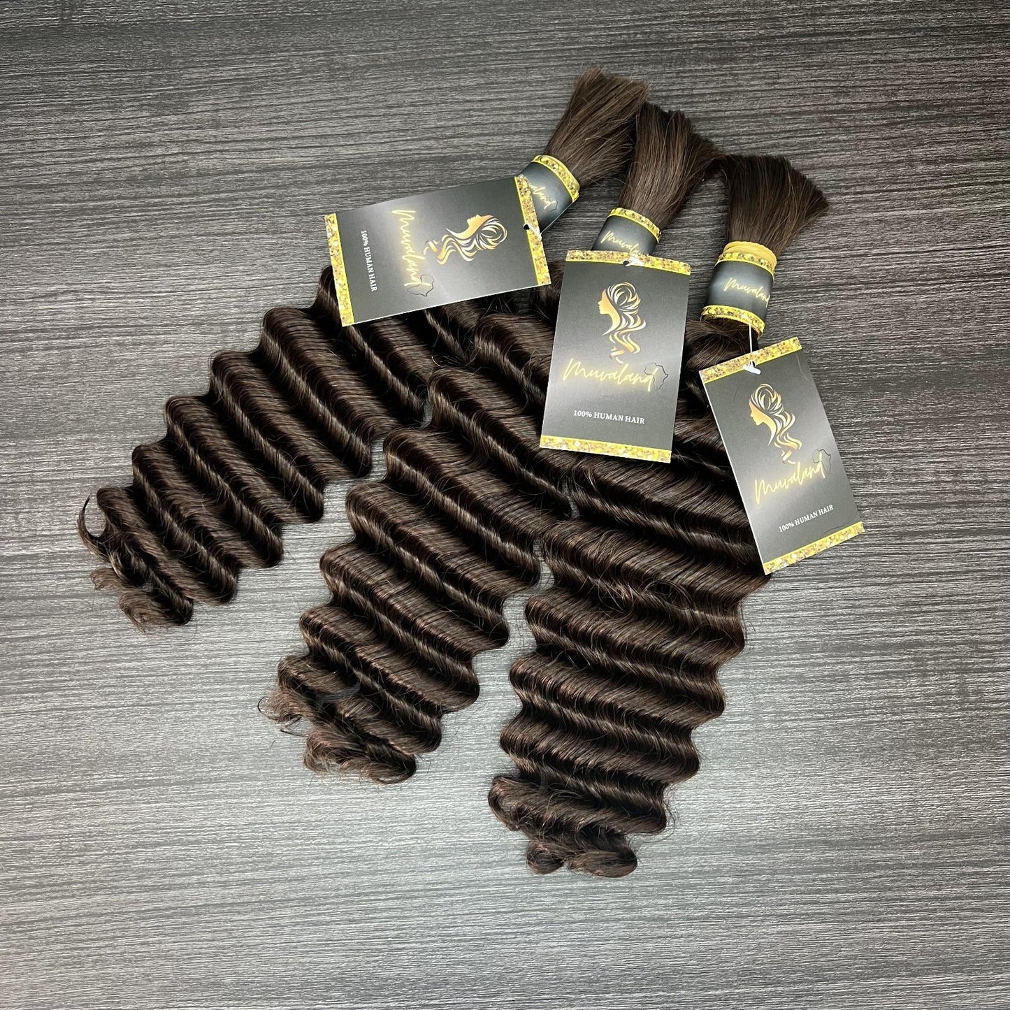 3 Bundle Deal Human Hair MuvaCurlz Bulk Hair *Natural Color*